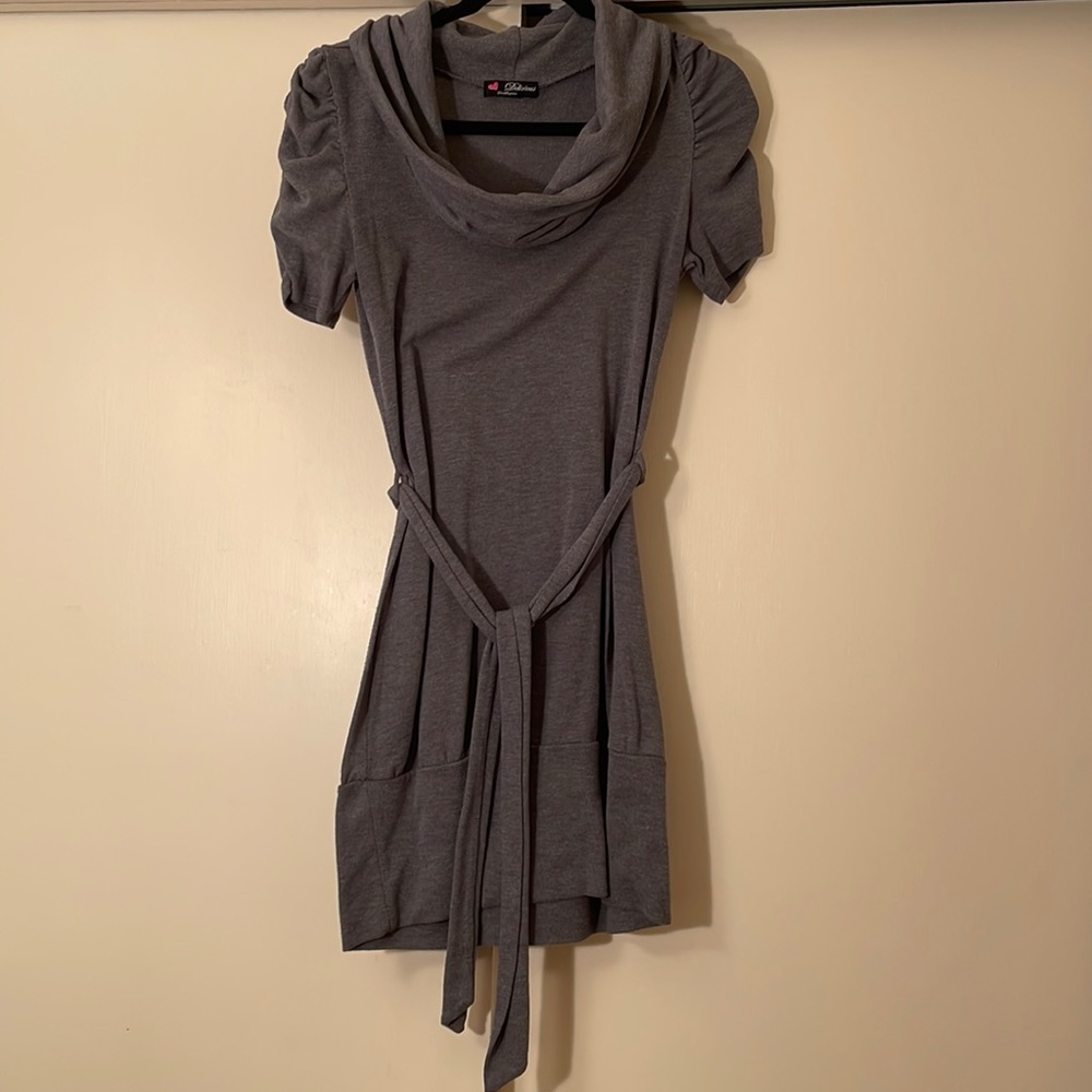 Delirious cowl neck sweater mini dress
